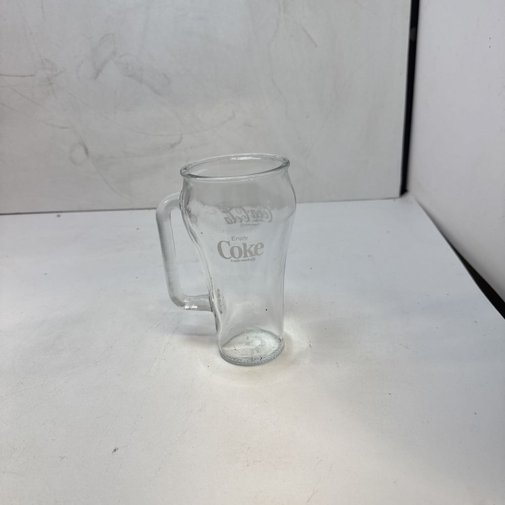 Libbey Canada Vintage Coca-Cola Coke Glass With D Handle Coke Clear Drinking